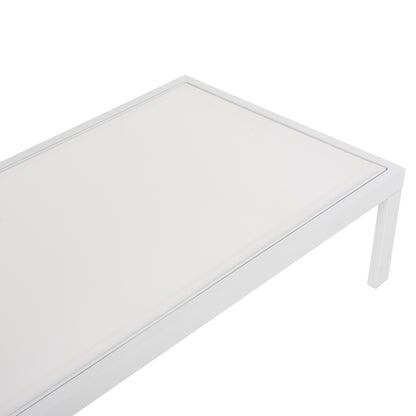 ALUMINUM SUNBED THATCHER HM5983.01 WHITE FRAME & TEXTILENE 196,5x64,5x92Hcm.