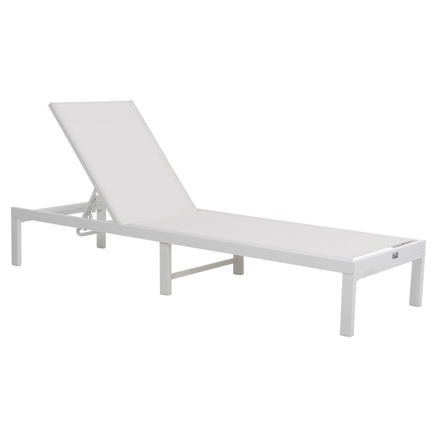 ALUMINUM SUNBED THATCHER HM5983.01 WHITE FRAME & TEXTILENE 196,5x64,5x92Hcm. image 1