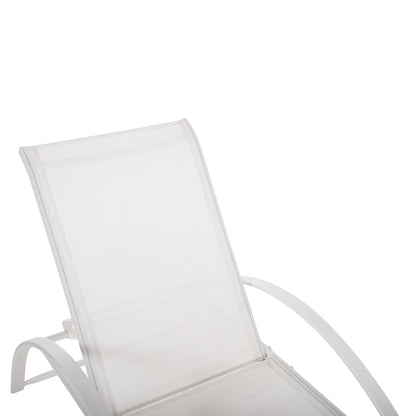 Sunbed WAKANA Aluminum White with textline white HM5133.02 194x54-66x30 cm.