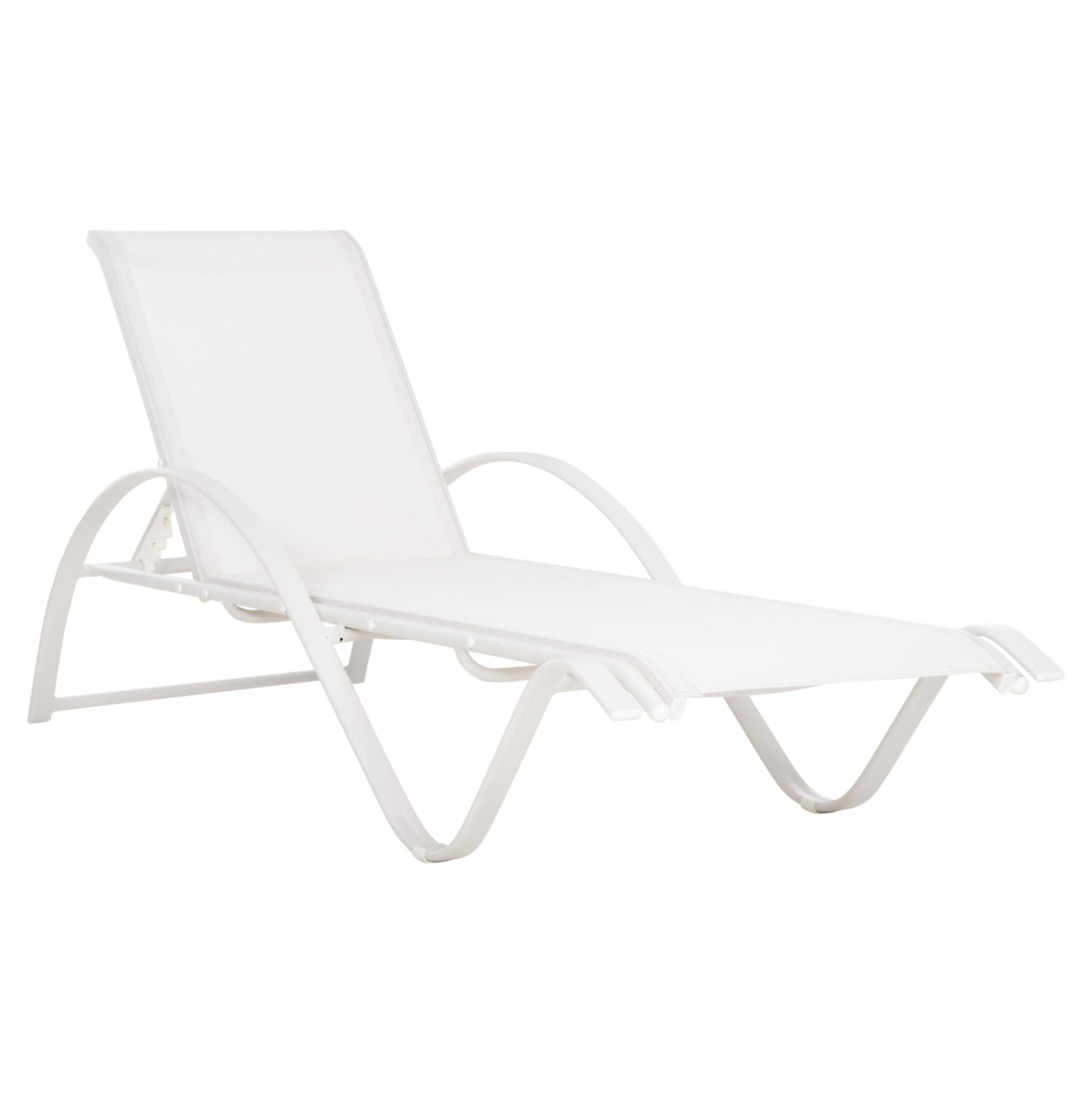 Sunbed WAKANA Aluminum White with textline white HM5133.02 194x54-66x30 cm. image 1