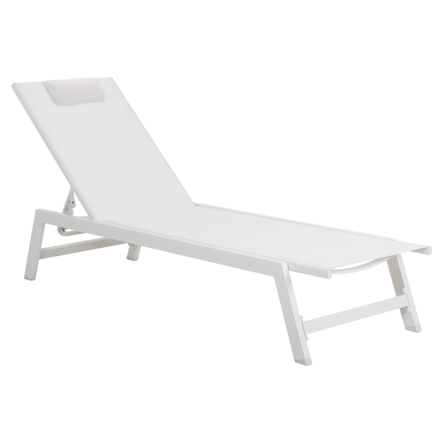 ALUMINUM SUNBED WITH HEADREST RABIA HM5982.01 IN WHITE 191,5x60x89,5Hcm. image 1