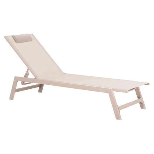 ALUMINUM SUNBED WITH HEADREST RABIA HM5982.04 IN CHAMPAGNE COLOR 191,5x60x89,5Hcm. image 1