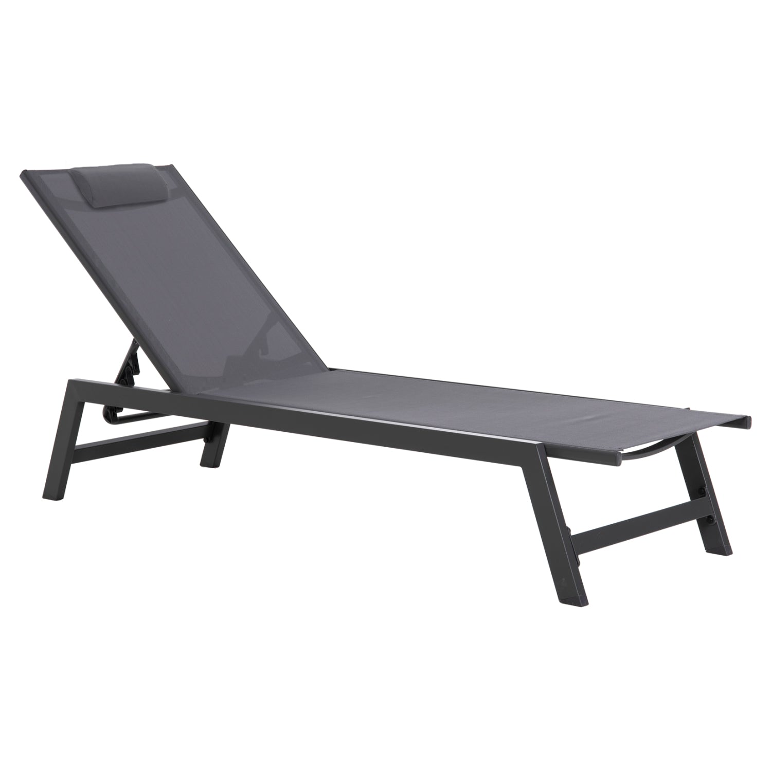 ALUMINUM SUNBED WITH HEADREST RABIA HM5982.03 IN ANTHRACITE 191,5x60x89,5Hcm. image 1
