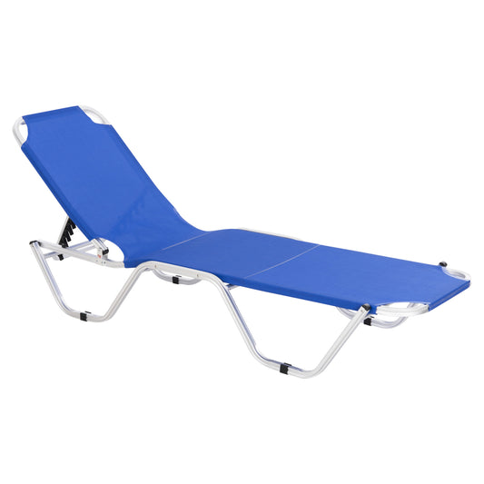 Professional Sunbed Aluminum HM5071.01 Blue 60x195x30 cm image 1