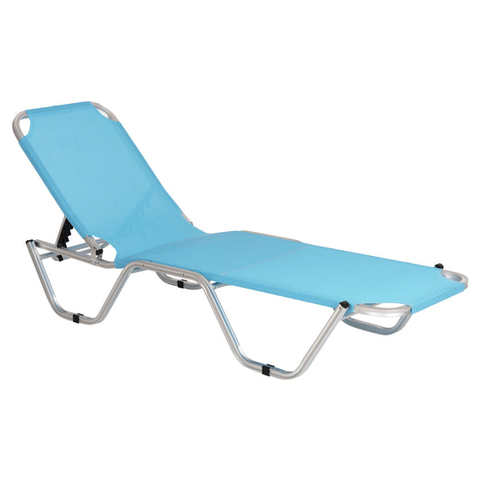 Professional Sunbed Aluminum HM5071.08 Light Blue 60x195x30 cm image 1