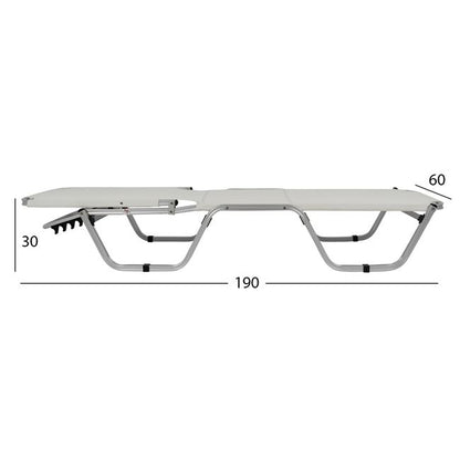 Professional Sunbed Aluminum HM5071.03 White 195x53-60x30 cm