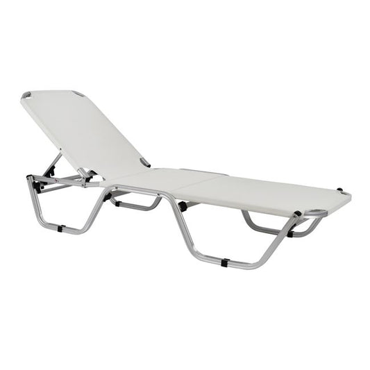Professional Sunbed Aluminum HM5071.03 White 195x53-60x30 cm image 1