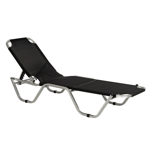 Professional sunbed aluminum WALDO HM5071.90 Black 195x53-60x30  cm image 1
