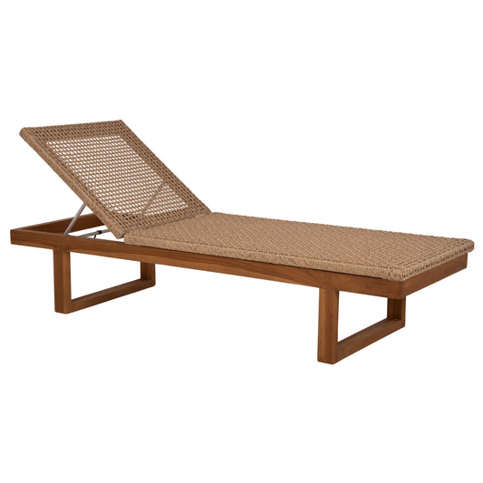 SUNLOUNGER PATRON HM5993 TEAK WOOD-VIRO ROPE WICKER 191x65x86Hcm. image 1