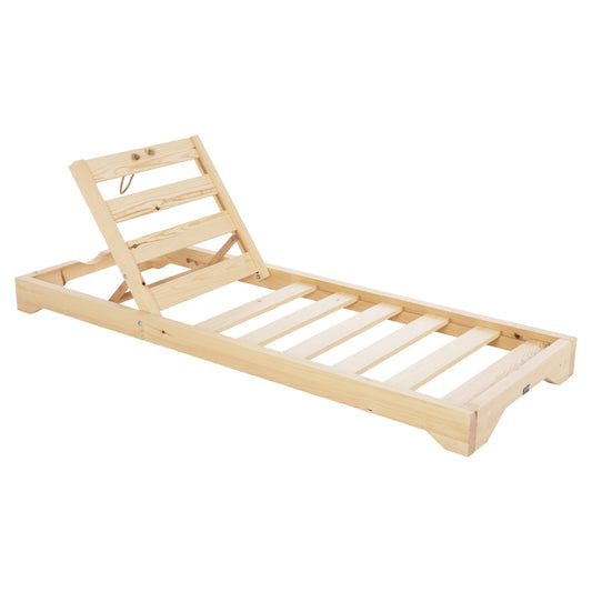 BEACH LOUNGER LOW IKARIA HM6115.01 PINE WOOD IN NATURAL 80x208x32-100Hcm. image 1