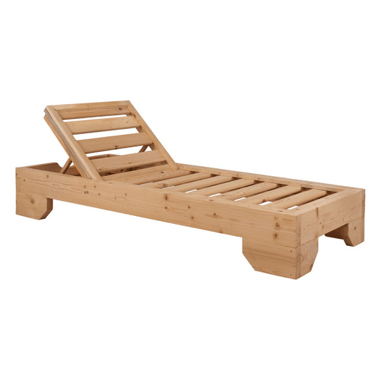 Sunbed Wooden Heavy Duty Macedonia HM5646.03 Natural Impregnation 204x77.5x29cm image 1