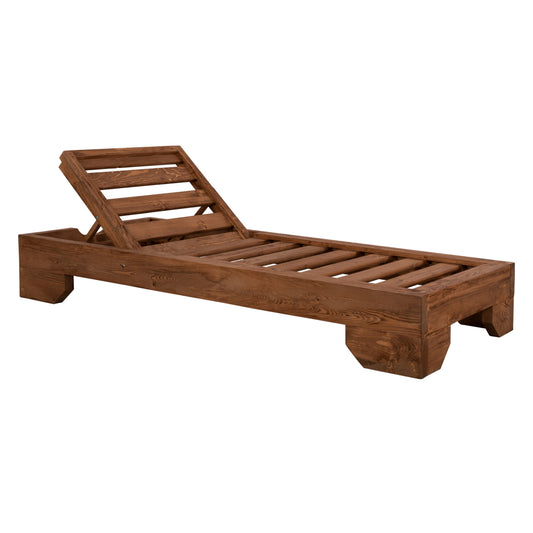 Sunbed Wooden Heavy-duty Macadonia HM5646.01 Walnut 204X77,5X29cm image 1